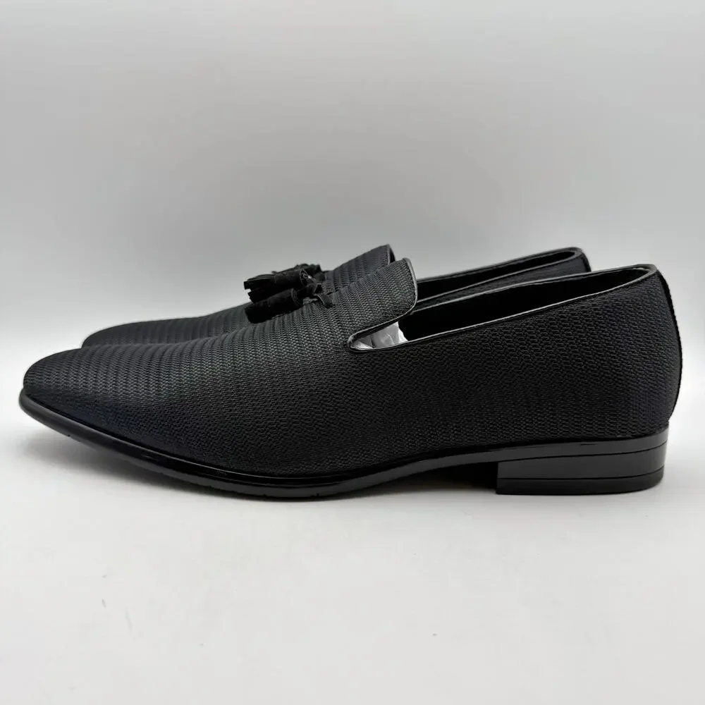 Stacy Adams Mens Tazewell Tassel Loafer US 11 M EU 44 Black Slip On EUC